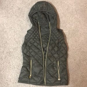 Michael Kors Vest with Hood—Olive Green